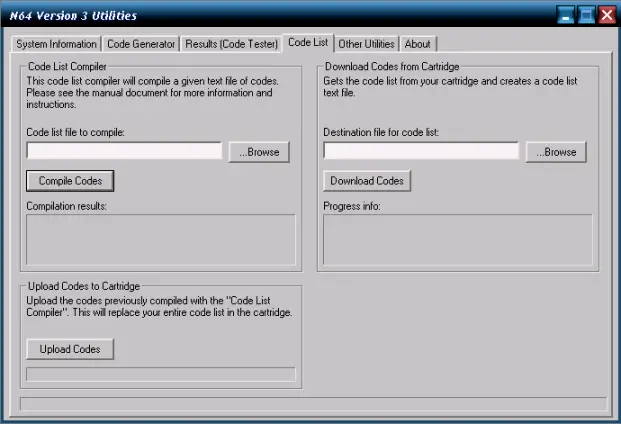 N64 Utils: Code list