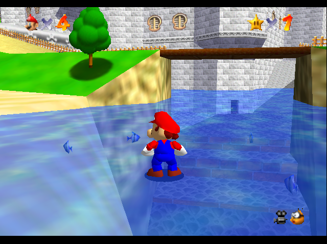 Mario walks on water