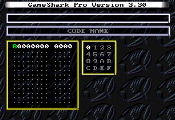 GS Pro: Code Entry Screen