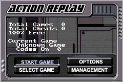 Action Replay v3 main screen