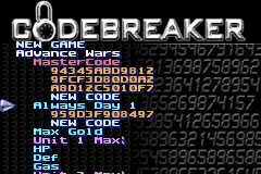 Codebreaker Advance Code List